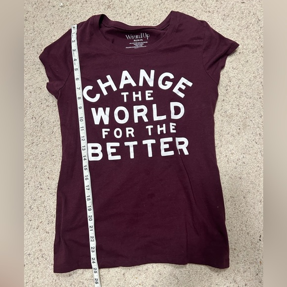 CHANGE THE WORLD FOR THE BETTER wound up graphic T size youth XL fits w s/m - Picture 3 of 5